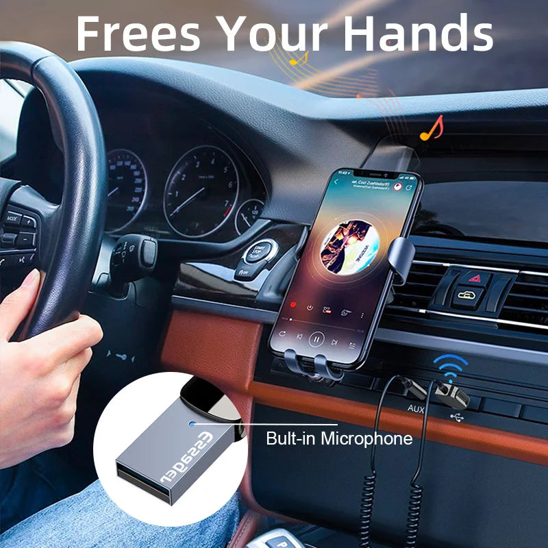 ឧបករណ៍ភ្ជាប់ Essager Bluetooth 5.0 Aux សម្រាប់រថយន្ត ឧបករណ៍ទទួលឥតខ្សែ USB ទៅ 3.5mm Jack អូឌីយ៉ូ តន្ត្រី មីក្រូហ្វូន ឧបករណ៍បញ្ជូនឧបករណ៍បំពងសម្លេងក្នុងរថយន្ត