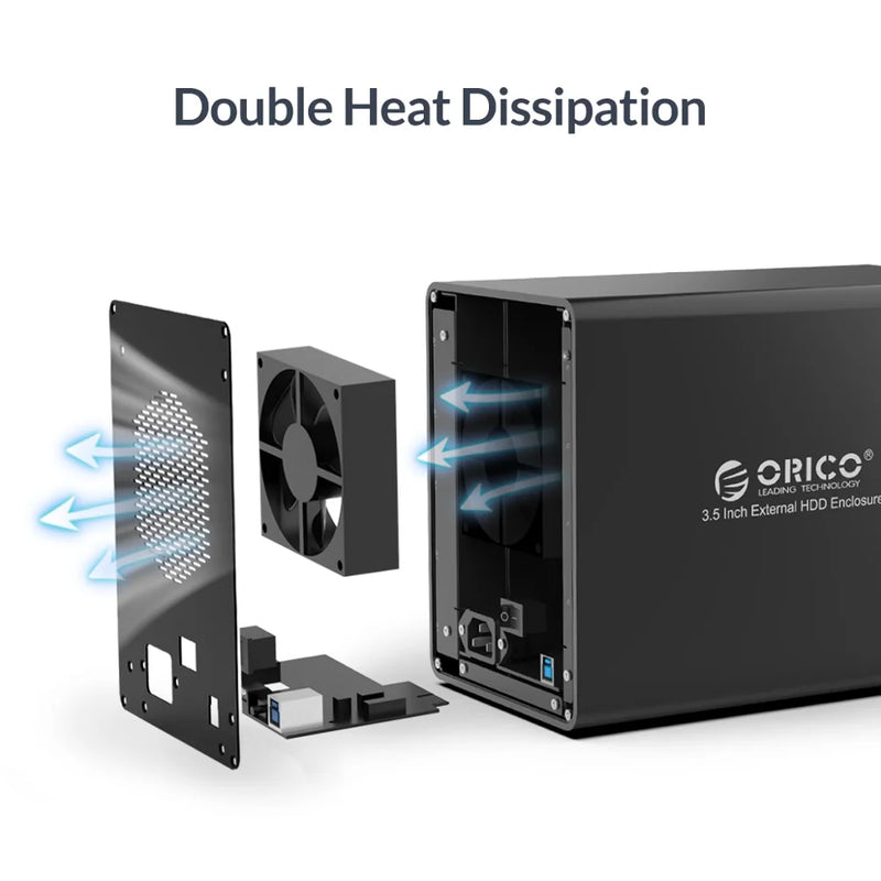 ORICO 95 Series Multi Bay 3.5'' SATA to USB3 HDD Docking Station HDD Enclosure Aluminum HDD Case for Altcoins Mining