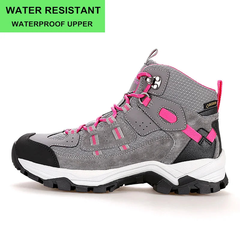 HUMTTO Woman Hiking Shoes Outdoor Mountain Camping Waterproof Sneakers for Women Leather Sport Hunting Climbing Trekking Boots