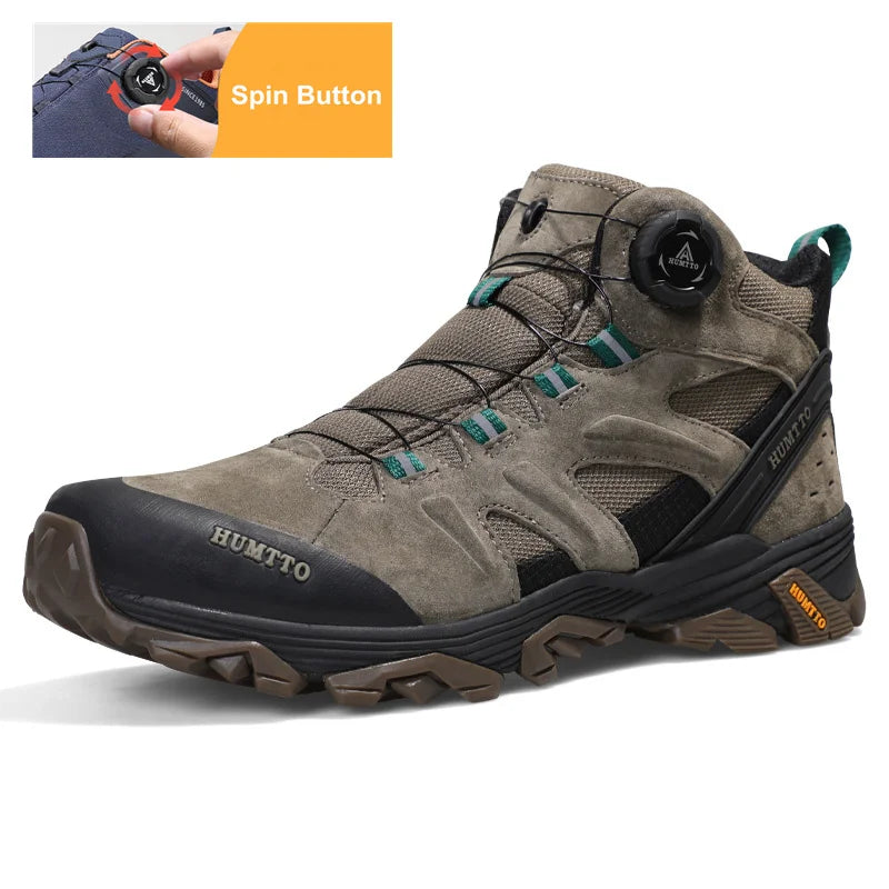 HUMTTO Waterproof Hiking Shoes Leather Trekking Boots Outdoor Sneakers for Men Male Camping Hunting Mens Tactical Ankle Boots