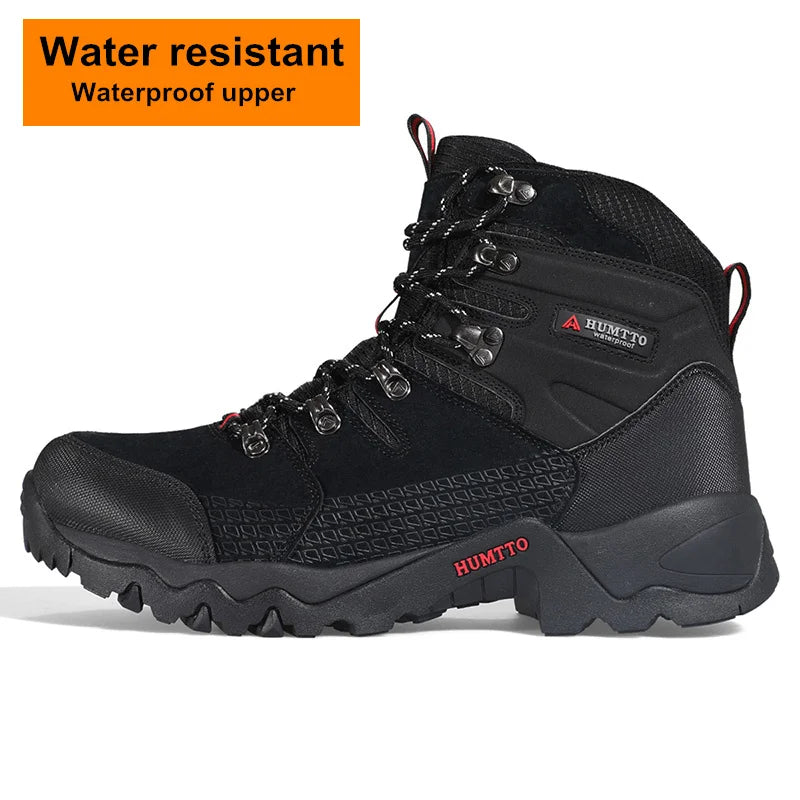 HUMTTO Waterproof Outdoor Sport Hiking Shoes for Men Leather Non-slip Climbing Sneakers Mountain Tactical Mens Trekking Boots