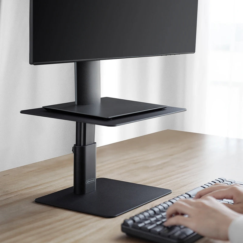 NILLKIN Monitor Stand Riser Metal Computer Universal Desktop Holder Adjustable Monitor Holder for PC Laptop MacBook Home Office