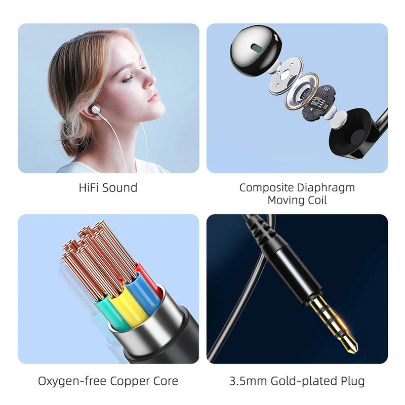 កាសស្តាប់ត្រចៀក Essager 3.5mm មានខ្សែជាមួយមីក្រូហ្វូនសម្រាប់ Xiaomi Redmi Samsung កុំព្យូទ័រថេប្លេតស្មាតហ្វូនកាសស្តាប់ត្រចៀក