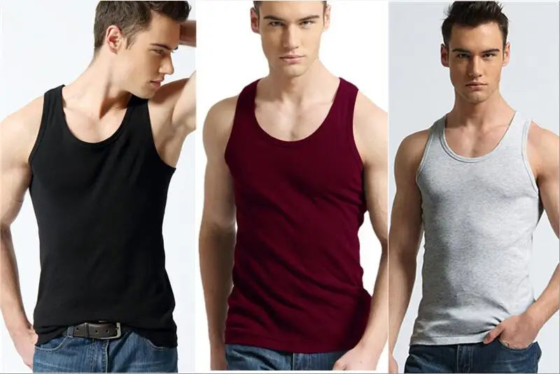 2026 New Men White Cotton Tank Top, Fitness Sexy Sleeveless Sport T-Shirt,Elegant Man Bottoming Tees Streetwear White Tanks Vest