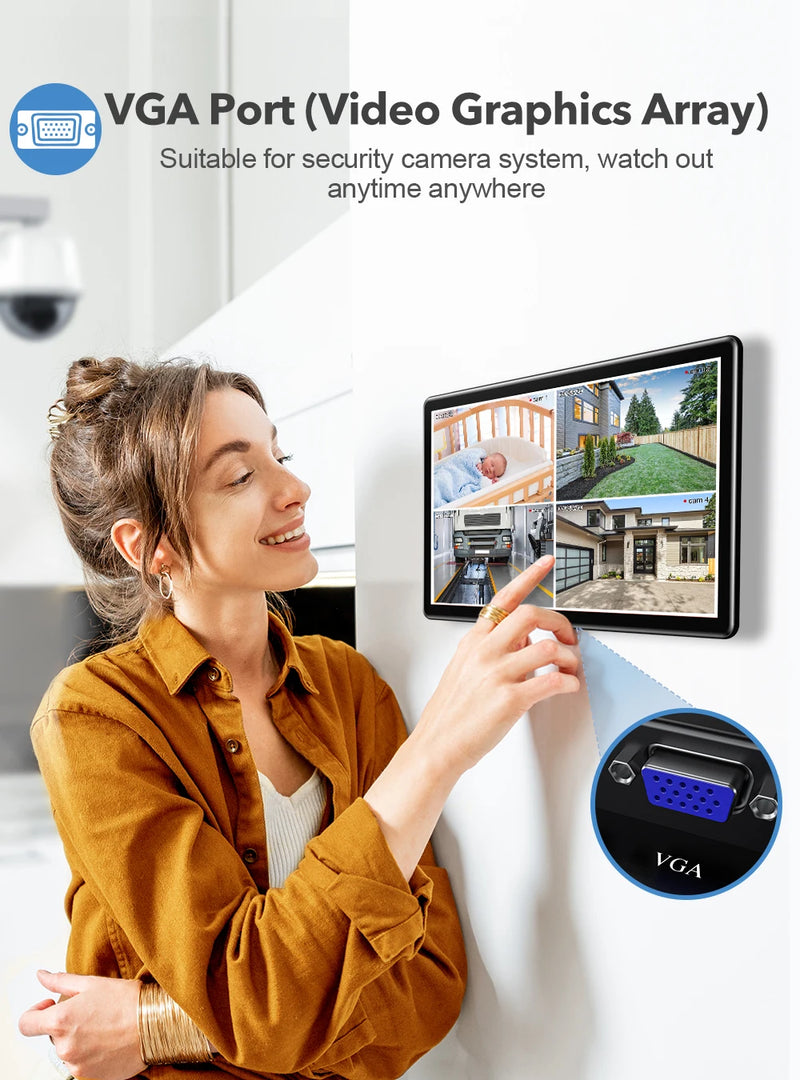 UPERFECT Touchscreen Portable Monitor 15.6'' HDR 1080P IPS Raspberry Pi VESA HDMI VGA DVI Industrial Input 2000:1 Contrast Ratio