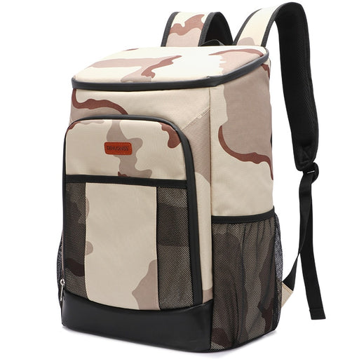 DENUONISS Cooler Bag Backpack Large Capacity Women Insulated Thermal Bag Outdoor 28 Cans Picnic Food Refrigerator Bag For Beer Brown Camouflage