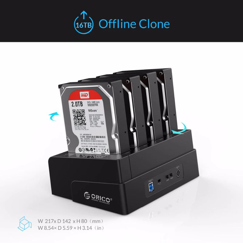 ORICO 4 Bay Hard Drive Docking Station with Offline Clone SATA to USB 3.0 HDD Docking Station for 2.5/3.5 inch HDD