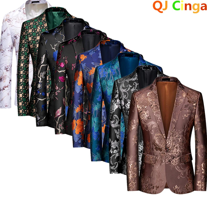 2026 New Men's Dark Brown Suit Jacket, Wedding Business Dress Coat, Slim Blazers, Costume, Asian Size, M-5XL, 6XL