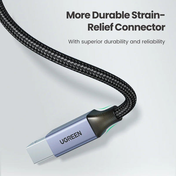 ខ្សែម៉ាស៊ីនព្រីន Ugreen USB ប្រភេទ B ប្រុស ទៅ ខ្សែ USB 2.0 ប្រុស សម្រាប់ម៉ាស៊ីនព្រីន Canon Epson HP ZJiang Label Printer DAC USB Printer