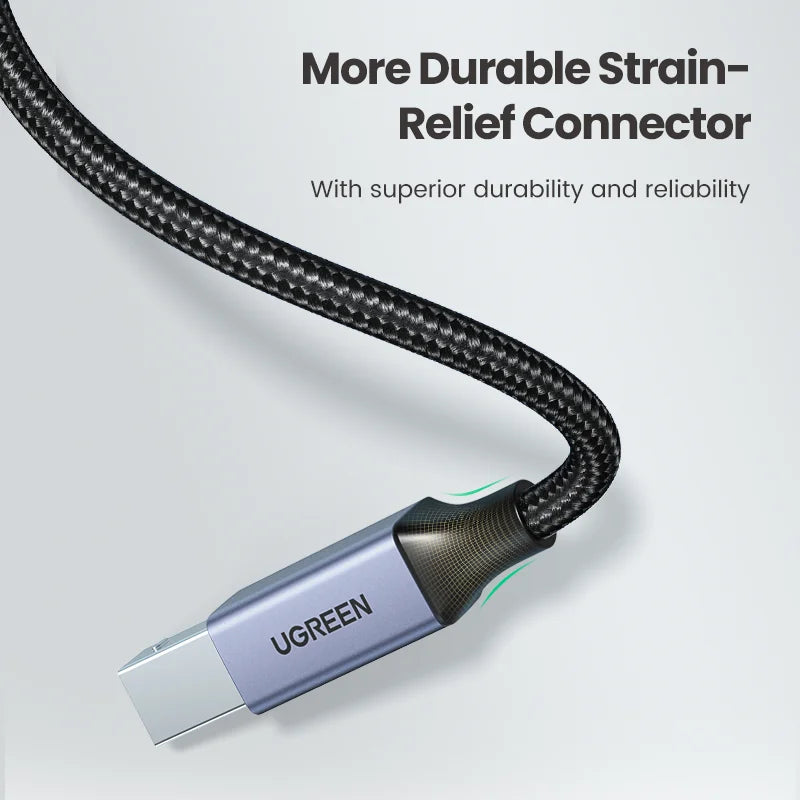 Ugreen USB Printer Cable USB Type B Male to A Male USB 2.0 Cable for Canon Epson HP ZJiang Label Printer DAC USB Printer