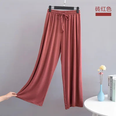 Spring Autumn Night Wear Lounge Pants Home Pajama Elastic Waist Sleepwear Pyjama Bottoms Loose Casual Women's Pijama Pant