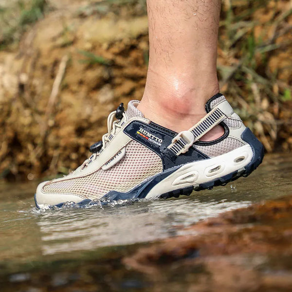 HUMTTO Mens Upstream Shoes Outdoor Trekking Wading Aqua Shoes Breathable Mesh Quick drying Waterproof Sneakers Big Size Hiking