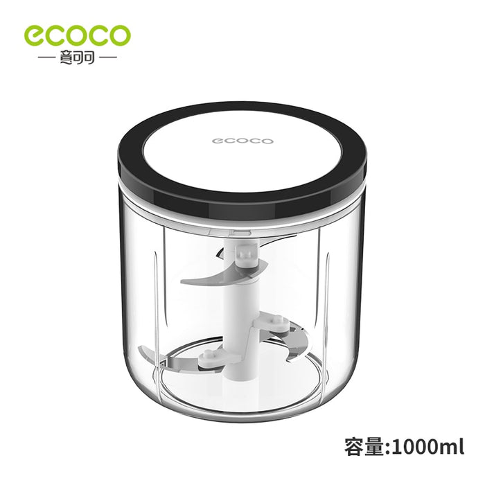 ECOCO 1000/550/200ml Meat Grinder Hand-power Food Chopper Mincer Mixer Blender to Chop Meat Fruit Vegetable Nuts Shredders 1000ml Black