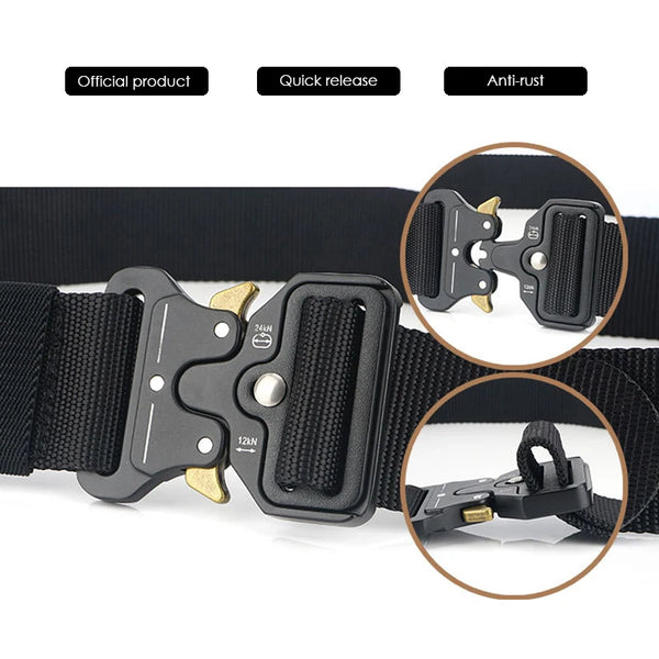 VATLTY 4.3cm Military Belt for Men 1200D Strong Soft Nylon Wide Belt Rust-Proof Metal Buckle Tactical Outdoors Belt Male Gifts