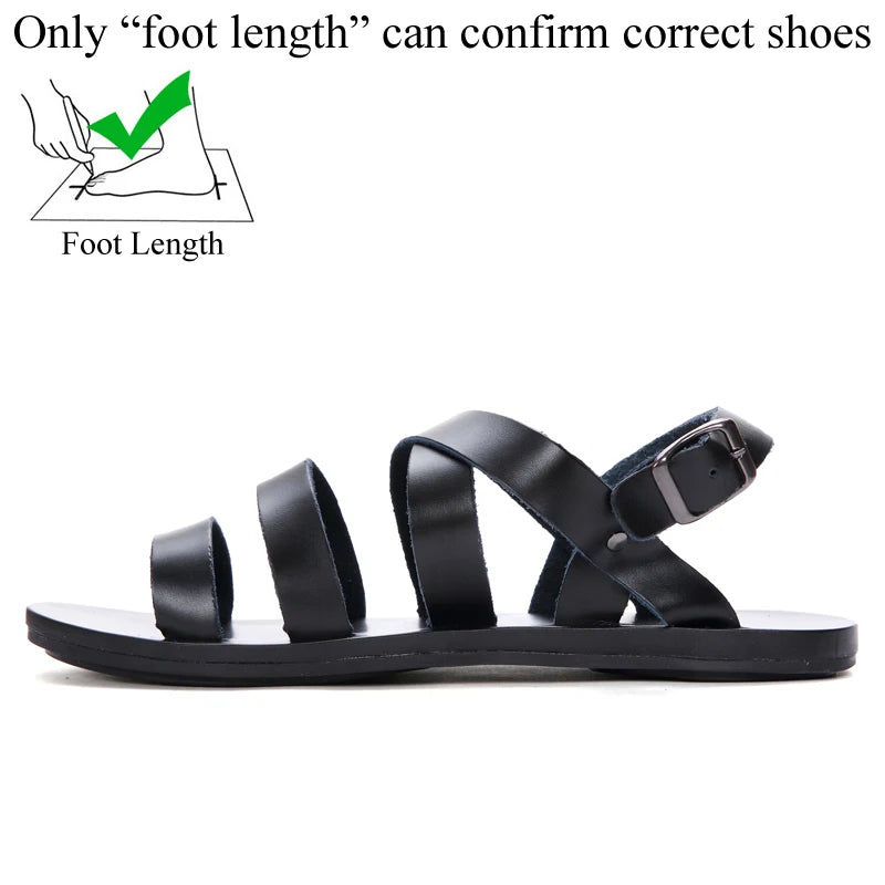 Summer Men Rome Genuine Leather Roman Sandals Gladiator 2024 Sandalias Romanas Hombre Flat Sandles Dropshipping