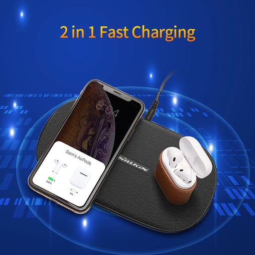 NILLKIN Dual Wireless Charger For iphone12 Fast Charging Pad 2 in 1 for iPhone 11/11 Pro/11 Pro Max/X/XS For Samsung S21U/S20 CN