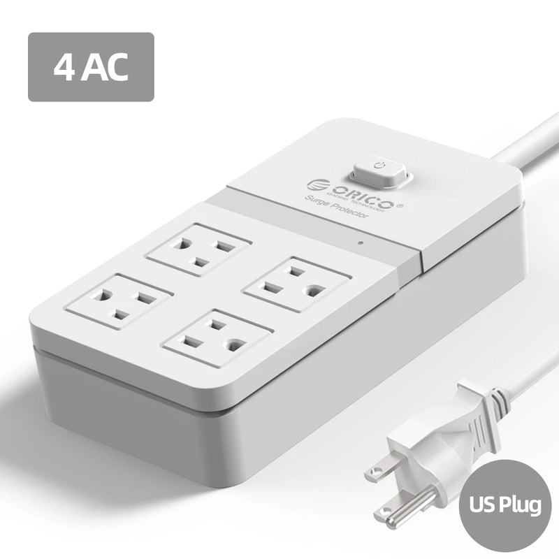 ORICO US Plug Power Strip with 4 AC Outlets 1.5M Extension Cable Electrical Socket For Home Office White Power Strips