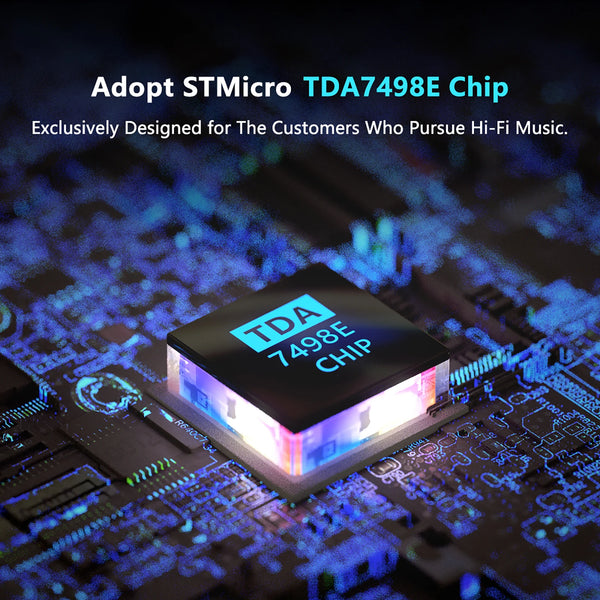 ឧបករណ៍ពង្រីកសំឡេង Fosi Audio TDA7498E 2 ឆានែល ឧបករណ៍ទទួលសំឡេង មីនី ហៃហ្វាយ អំពែរ ឧបករណ៍បំពងសម្លេងរោងភាពយន្តនៅផ្ទះ 160W x 2 អំពែរ