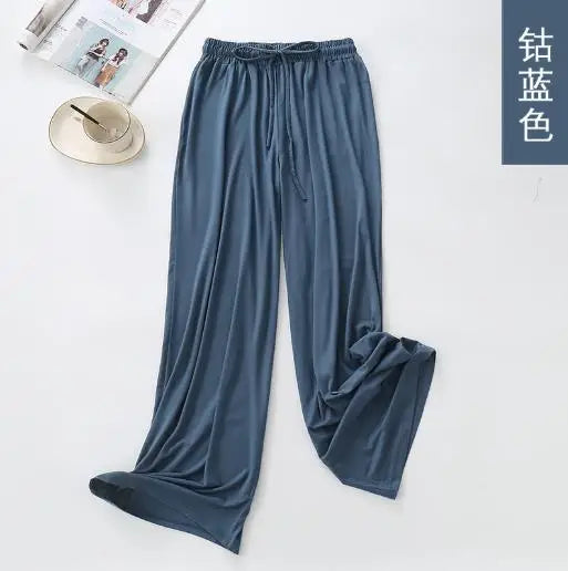 Wide leg pants women's high waist drape 2025 new modal loose traight casual pajamas pants ladies home pant sleep trousers