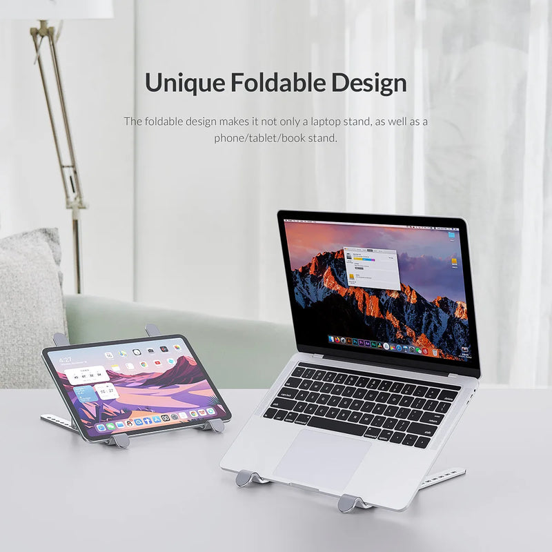 ORICO Foldable Laptop Stand Holder Riser Portable Adjustable Aluminum Notebook Stand Computer Stand 7 Angles for MacBook Tablets