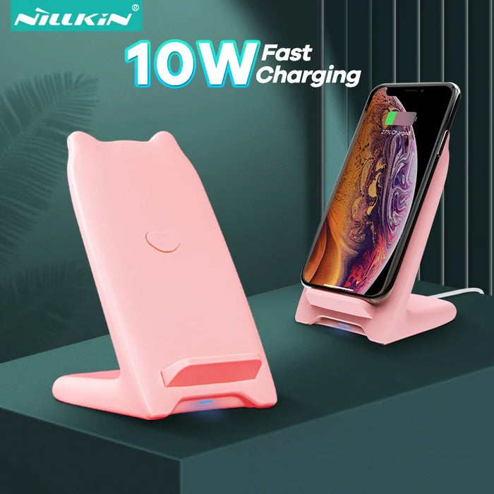 Nillkin wireless charger 15w Fast Qi Wireless Charging Stand,10W Wireless Charging Station Dock for iPhone 11 12 Pro Max Note 20 10W Charger P CN