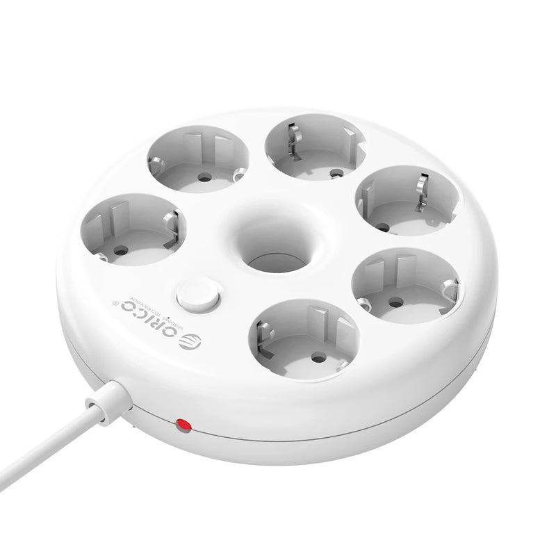 ORICO Electrical Multiple Socket with Extension Cable Power Strip EU Plug 6AC Outlets 1.5m Office and Home Overload Protection