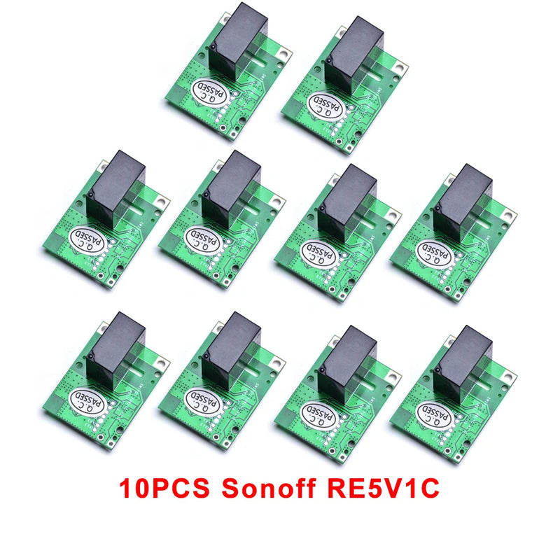 3/5/10PCS SONOFF RE5V1C 5V DC Dry Contact  Inching/Selflock Module Switch Work via eWelink APP Support Alexa Google Home IFTTT