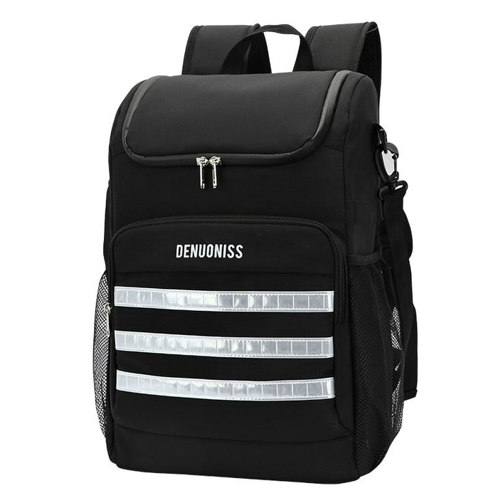 DENUONISS Women Cooler Bag Backpack Picnic Thermal Food Delivery Ice Thermo Lunch Camping Refrigerator Insulated Pack Supplies Black