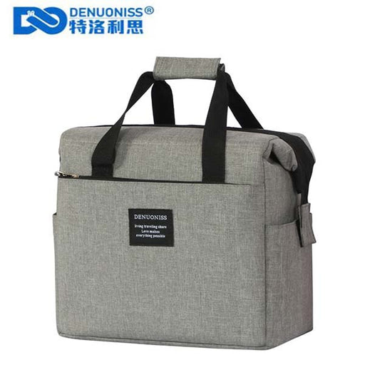 DENUONISS Insulated Lunch Bag For Men High Quality Aluminum Foil Thermal Bolus Thermal Bag Food Lunch Box Bag Bolsa Picnic Gray