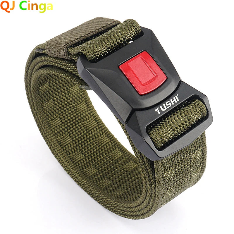 125Cm Quick Release Buckle Men's Tactical Belts Sport Outdoor Canvas Belt Men Nylon Cargo Fashion Cinturon QJ CINGA