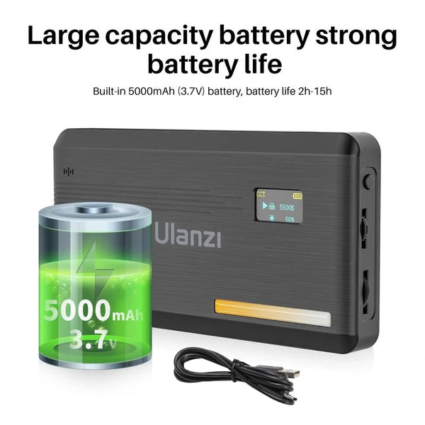 ភ្លើងវីដេអូ Ulanzi VL200 LED សម្រាប់អ្នកជំនាញ 2500K-9000K ភ្លើងថតរូបដែលអាចបន្ថយពន្លឺបានសម្រាប់កាមេរ៉ា Sony Nikon Canon