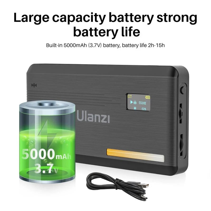 ភ្លើងវីដេអូ Ulanzi VL200 LED សម្រាប់អ្នកជំនាញ 2500K-9000K ភ្លើងថតរូបដែលអាចបន្ថយពន្លឺបានសម្រាប់កាមេរ៉ា Sony Nikon Canon