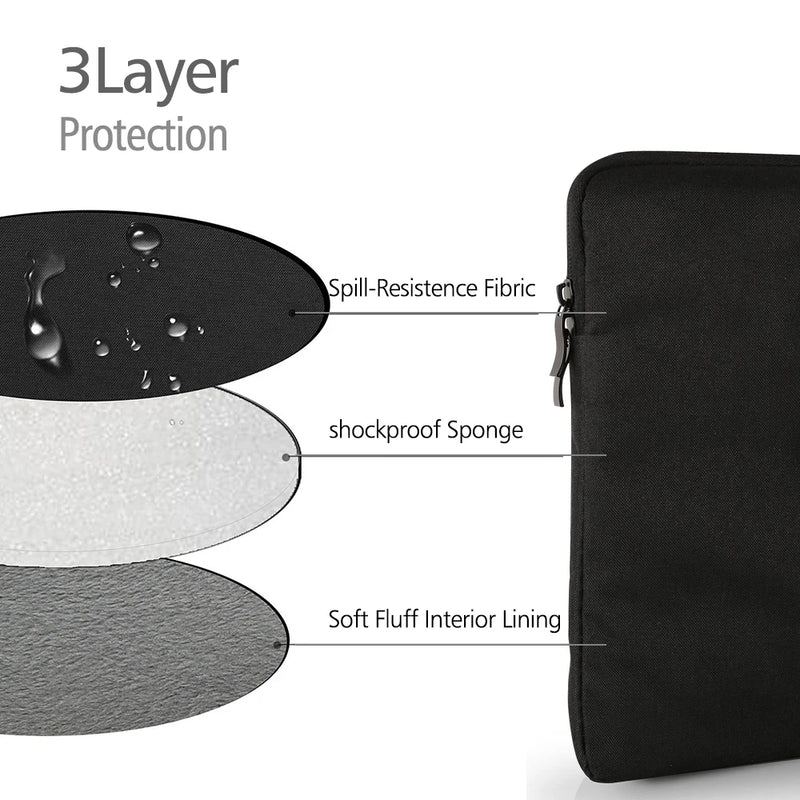 UPERFECT Laptop Sleeve Bag with Pocket for MacBook Air Pro Ratina 11.6/13.3/15.6 Inch Notebook Case Cover Dell HP