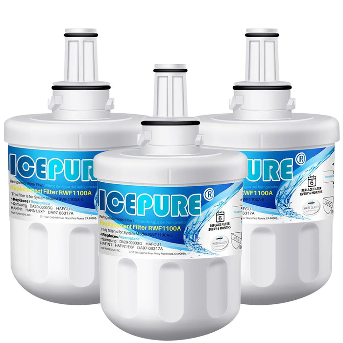 ICEPURE Refrigerator Water Filter Replacement for Samsung DA29-00003G, DA29-00003B, DA29-00003A, DA29-00003F Aqua-Pure Plus 3 Packs CHINA