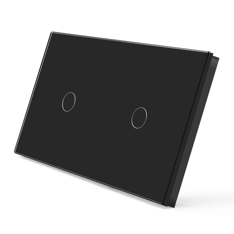 BSEED EU Standard Wall Glass Panel With Metal Base DIY Part For Touch Light Switch 157*86mm Crystal Glass Cover Only