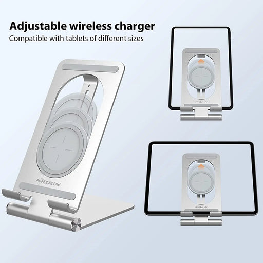 NILLKIN ipad Stand 2 in 1 Wireless Charging Stand For iPad Pro 12.9/iPad Pro 11, iPad 8/7/6/5 Gen,Air 4/3,Samsung TabS7/S6/S5e