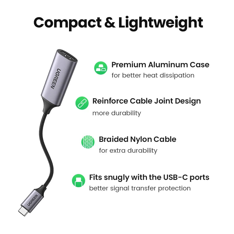 UGREEN USB Type C to HDMI Cable 4K USB C HDMI Adapter For iPhone 15 PC Xiaomi MacBook Pro Air iPad Pro Samsung Galaxy HDMI Cable