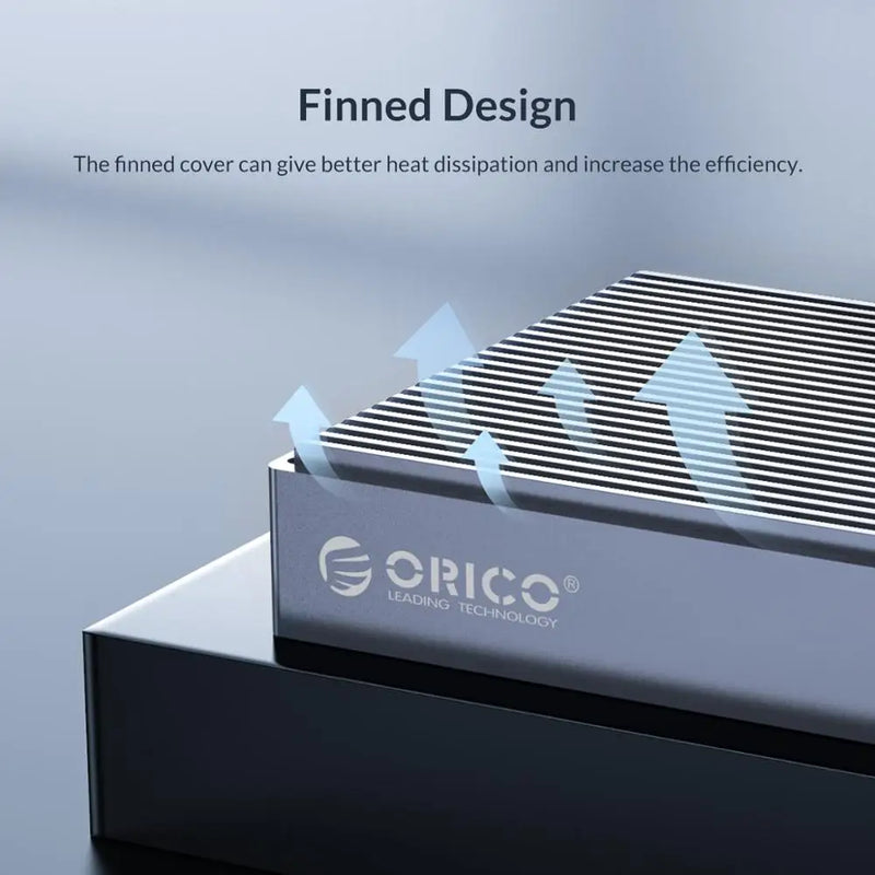 ORICO Dual Bay Dual Protocol M2 SSD Case Support M.2 NVME NGFF SATA SSD Disk For M Key & B+M Key SSD W/ 5V4A Power Adapter