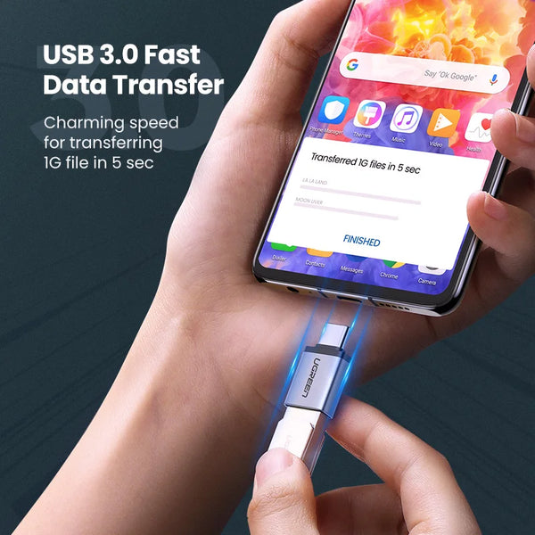 អាដាប់ទ័រ USB UGREEN ប្រភេទ C ទៅ USB 3.0 អាដាប់ទ័រ Thunderbolt 3 ប្រភេទ C អាដាប់ទ័រខ្សែ OTG សម្រាប់ Macbook Pro Air Samsung S10 S9 USB OTG