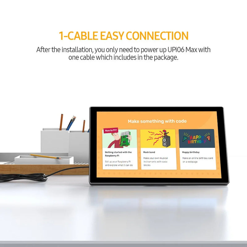 UPERFECT Raspberry Pi 10.1 Inch Touchscreen Display With Rear Housing Cooling Fan Type-C 1280x800 HD IPS LCD Monitor For Ras 4