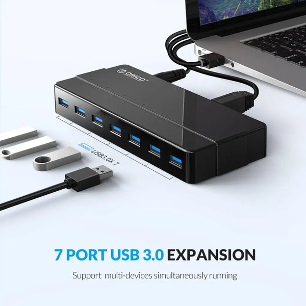ORICO 4 7 Port USB 3.0 HUB with 12V Power Adapter USB Splitter OTG Adapter For Desktop Laptop PC Computer Accessories SuperSpeed