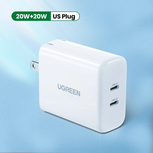 UGREEN Dual 20W PD USB C Charger for iPhone 14 13 12 Fast Charger Quick Charge 4.0 3.0 Charging for Samsung Mobile Phone Charger Dual PD 20W US CHINA