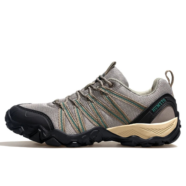HUMTTO Brand Clearance Man Summer Hiking Shoes for Men  Breathable Leather Hunting Trekking Climbing Shoes Mens Outdoor Sneakers