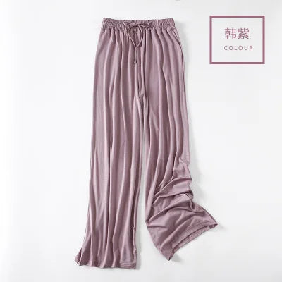 Spring Autumn Night Wear Lounge Pants Home Pajama Elastic Waist Sleepwear Pyjama Bottoms Loose Casual Women's Pijama Pant