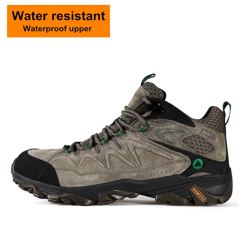 HUMTTO 2021 Outdoor Hiking Shoes Men Waterproof Climbing Camping Trekking Boots Mens Leather Mountain Tactical Sneakers for Man