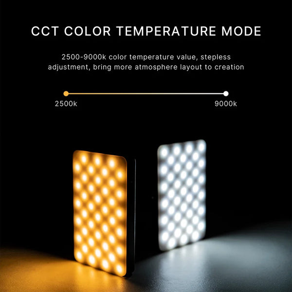 ភ្លើងកាមេរ៉ា Ulanzi VL120 RGB ជាមួយឧបករណ៍បំបែកពន្លឺ 2500-9000K CRI 95+ 3100mAh LED វីដេអូបន្ទះសម្រាប់កាមេរ៉ាទូរស័ព្ទថតរូបភ្លើង