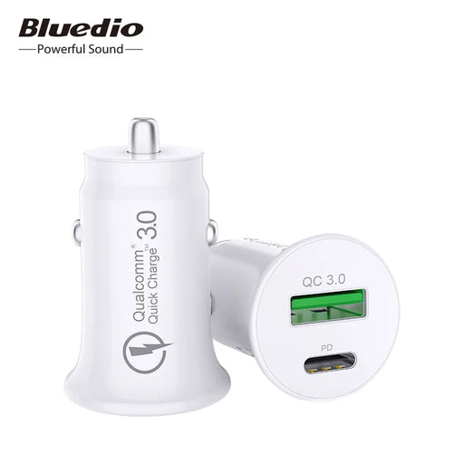 Bluedio Mini Car Charger PD & QC 3.0 18W USB Type C Fast Charger For Mobile Phone Tablet Car Charger CHINA