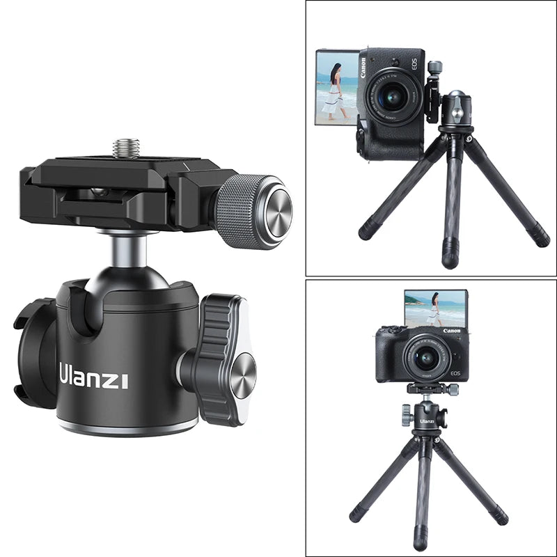 ក្បាលបាល់ Ulanzi U-80L Arca Swill ក្បាលបាល់ជើងកាមេរ៉ា ក្បាលបាល់ជើងកាមេរ៉ា Arca Plate ក្បាលបាល់ជើងកាមេរ៉ា ពង្រីកស្បែកជើងត្រជាក់សម្រាប់មីក្រូហ្វូនកាមេរ៉ា LED Light