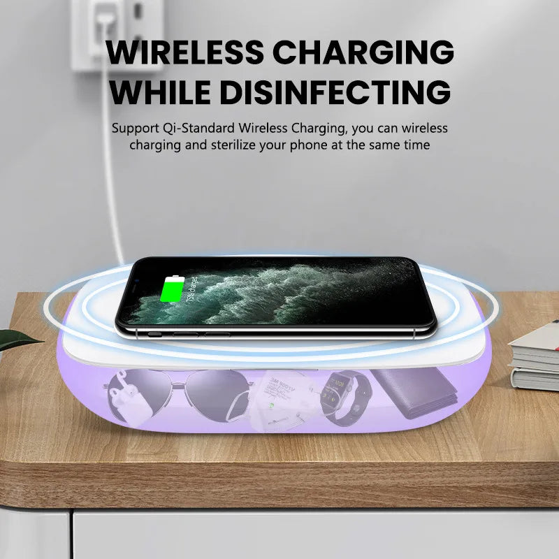 NILLKIN Mobile Phone Sterilizer 5V UVC Disinfection Box Multifunctional Portable Ultraviolet Disinfector with Wireless Charging