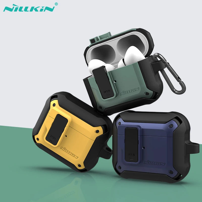 NILLKIN For Airpods Pro Case Switch Cover For AirPods Case TPU PC Anti-fall Cover For AirPods 3 Wireless Earphone With Keychain
